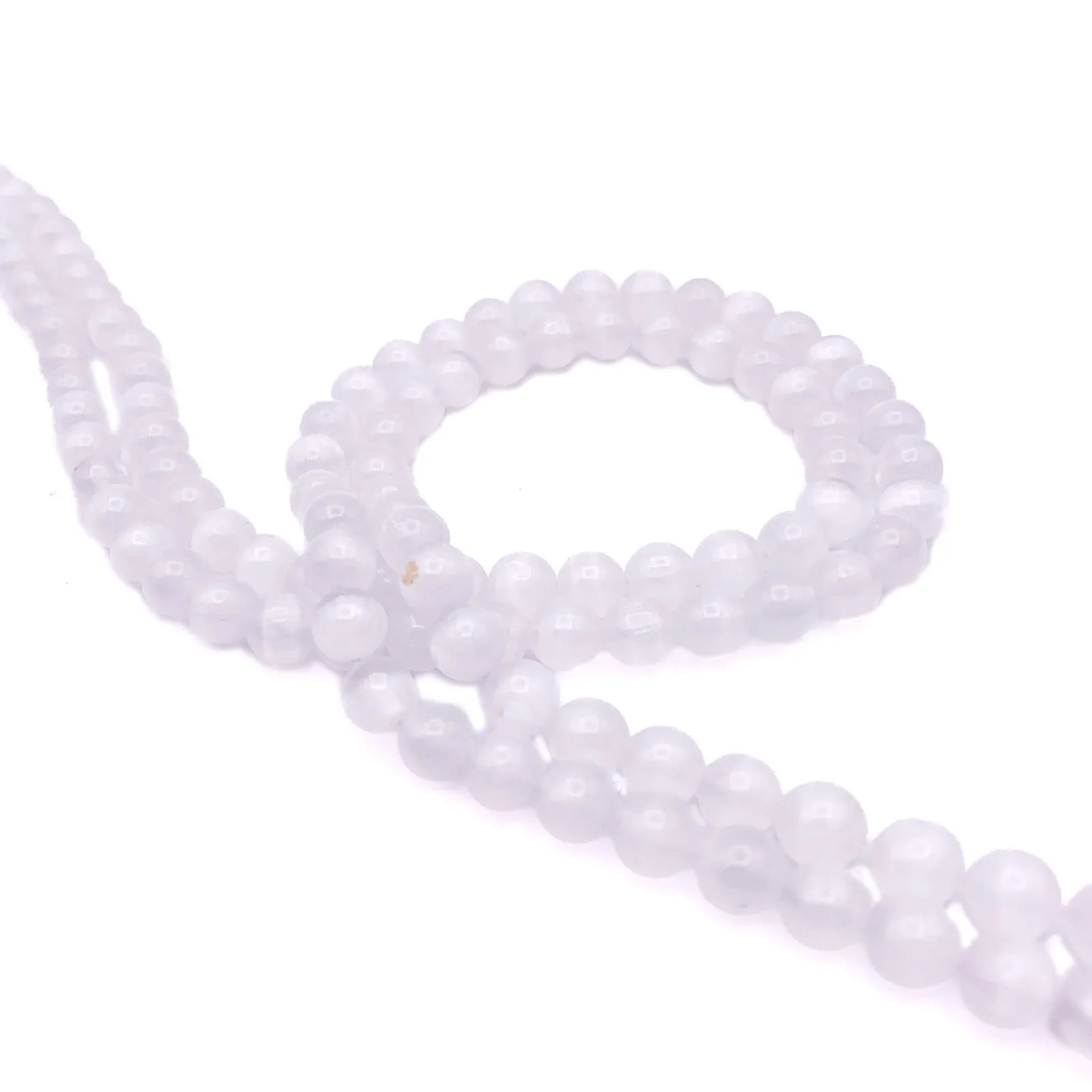 Selenite 6mm Smooth Rounds Bead Strand