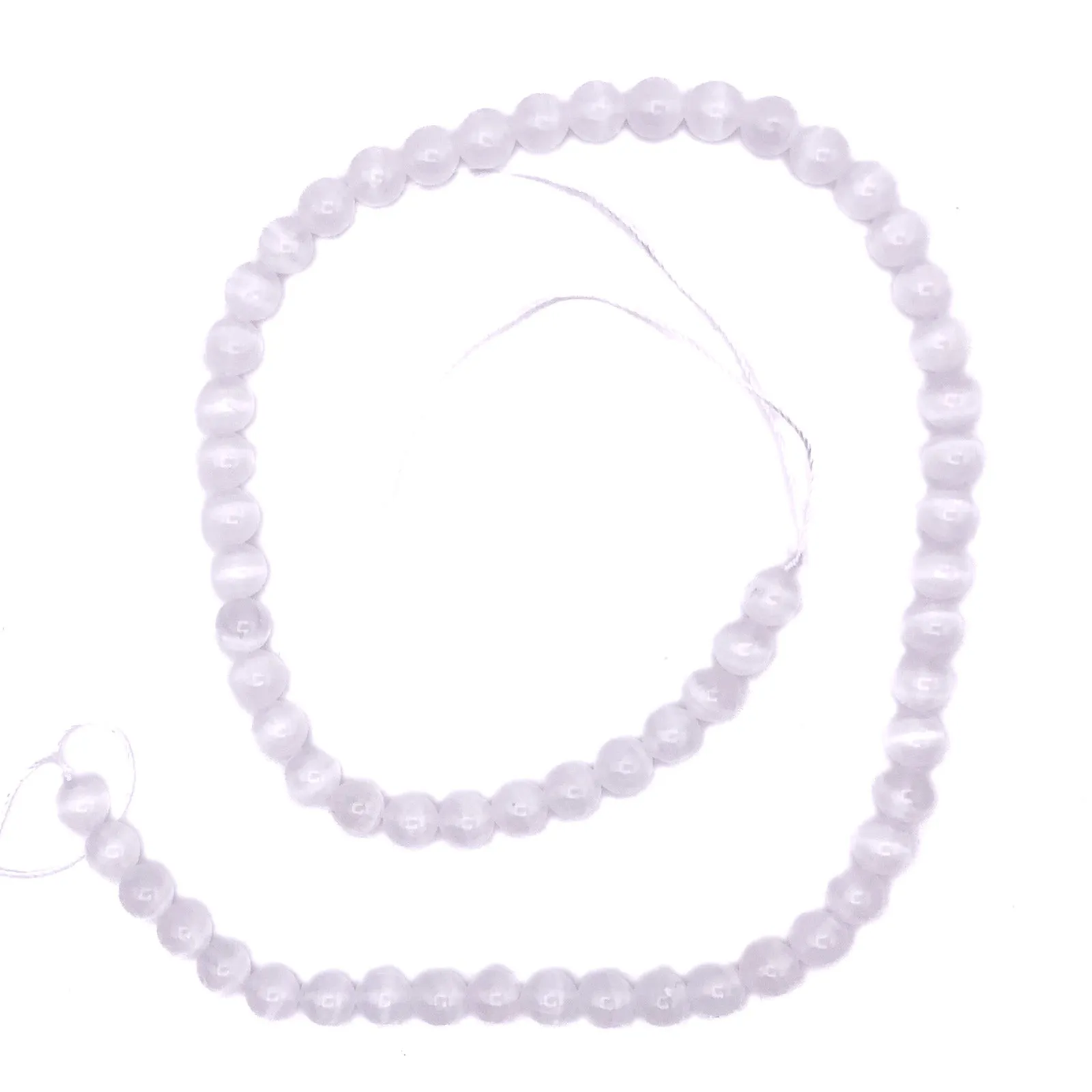 Selenite 6mm Smooth Rounds Bead Strand