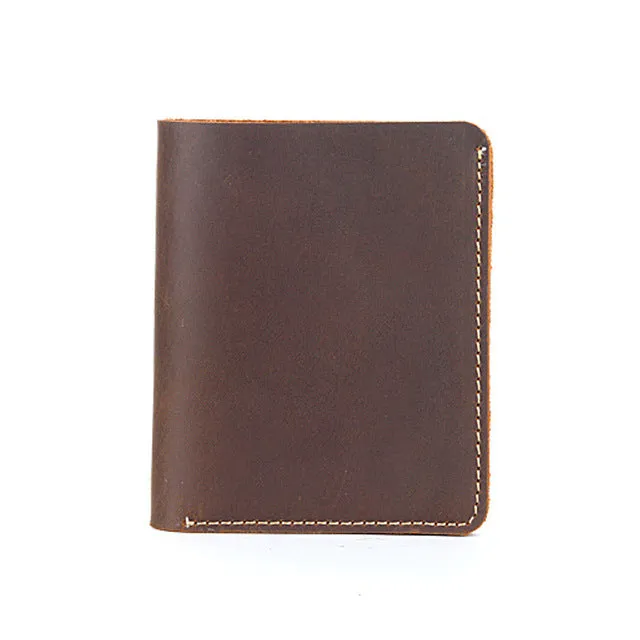 short men wallet genuine leather Small retro cow leather Wallet Men