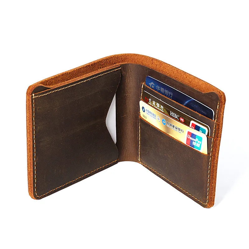 short men wallet genuine leather Small retro cow leather Wallet Men