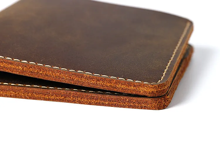 short men wallet genuine leather Small retro cow leather Wallet Men