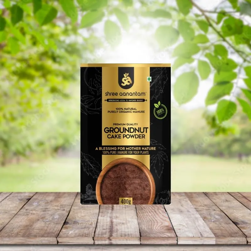 Shree Aanantam Groundnut Oil Cake Powder - 900gr | Organic Fertilizer for Home Garden | Potting Plant Growth Nutrient | Groundnut Cake Powder for Plants