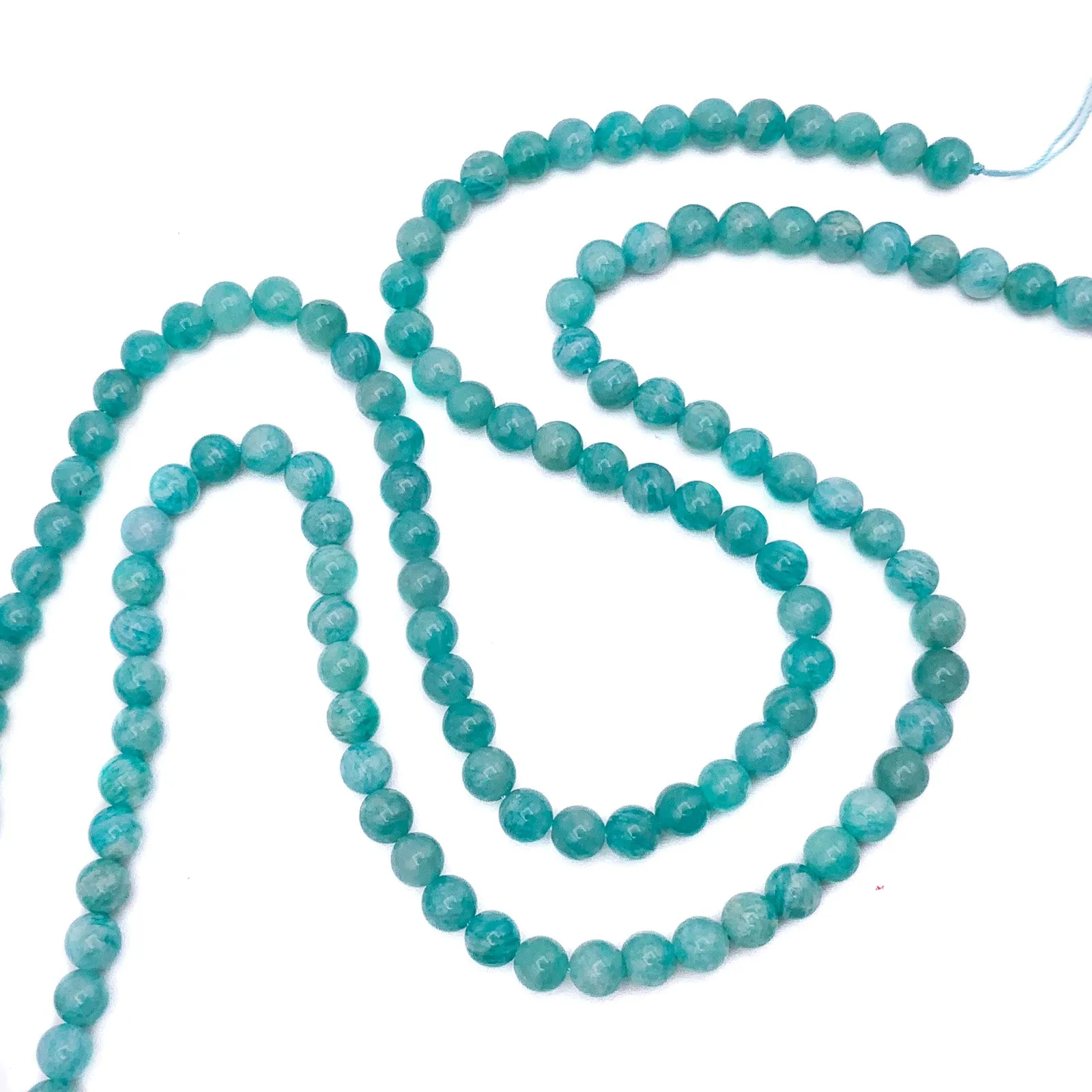 Siberian Amazonite 6mm Smooth Rounds Bead Strand