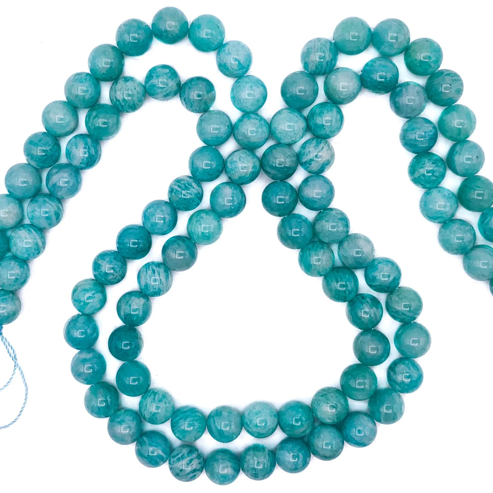 Siberian Amazonite 8mm Smooth Round Bead Strand