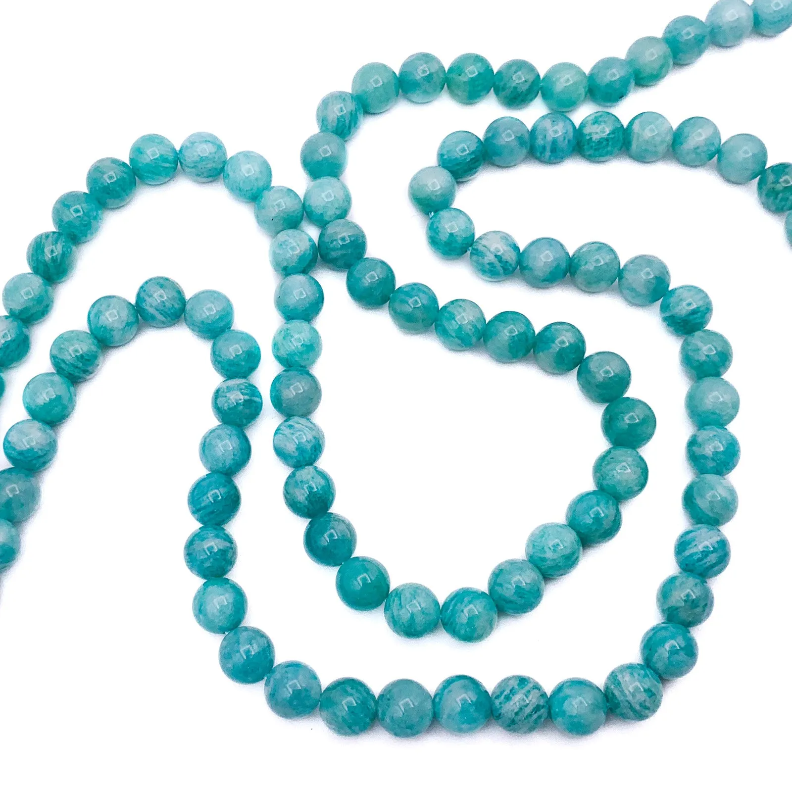 Siberian Amazonite 8mm Smooth Round Bead Strand
