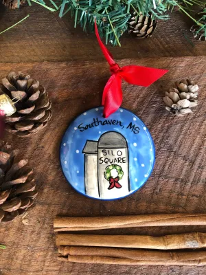 Silo Square Hand Painted Christmas Ornament