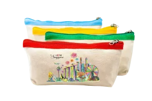 Singapore Theme Canvas Fabric Pencil Case