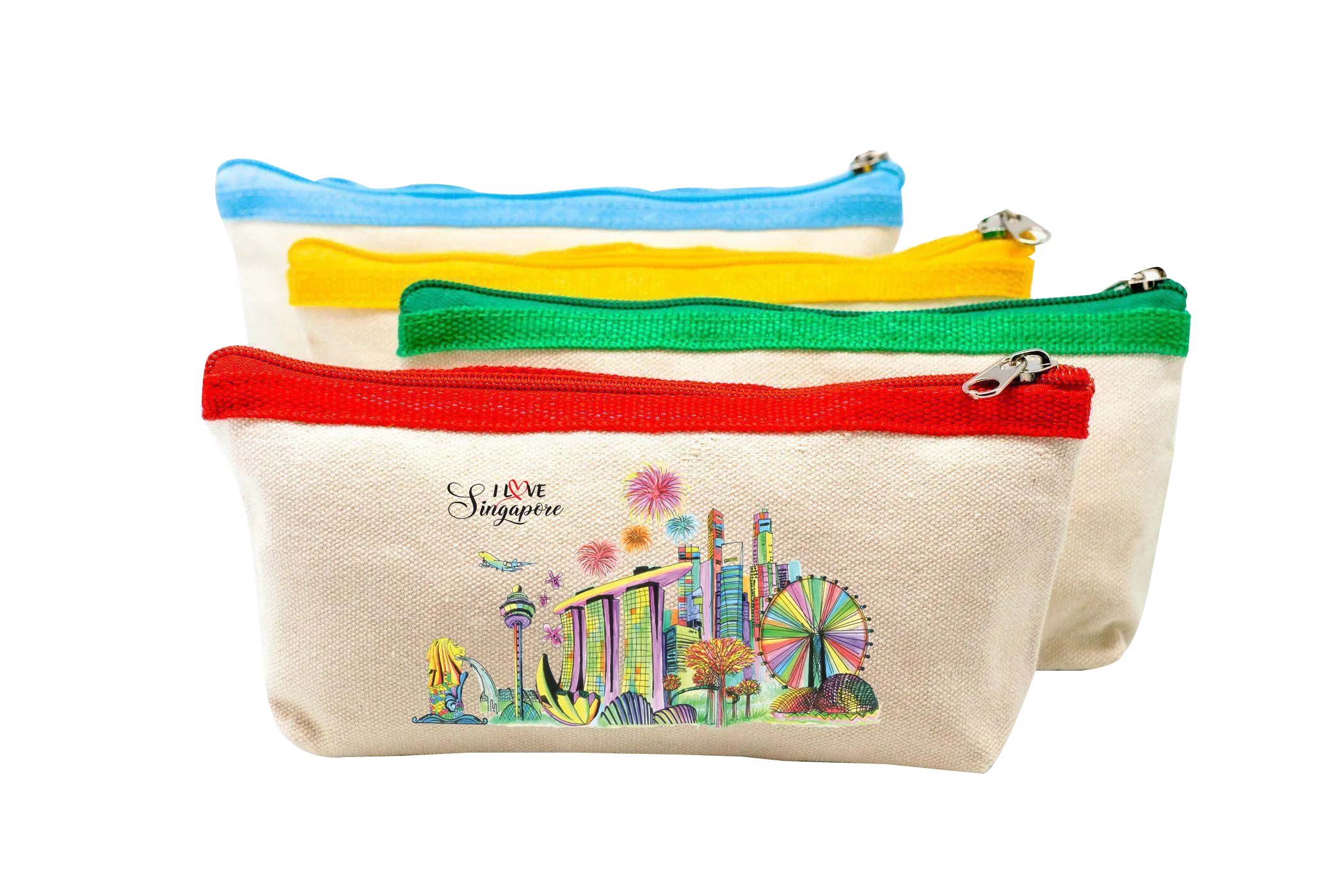Singapore Theme Canvas Fabric Pencil Case