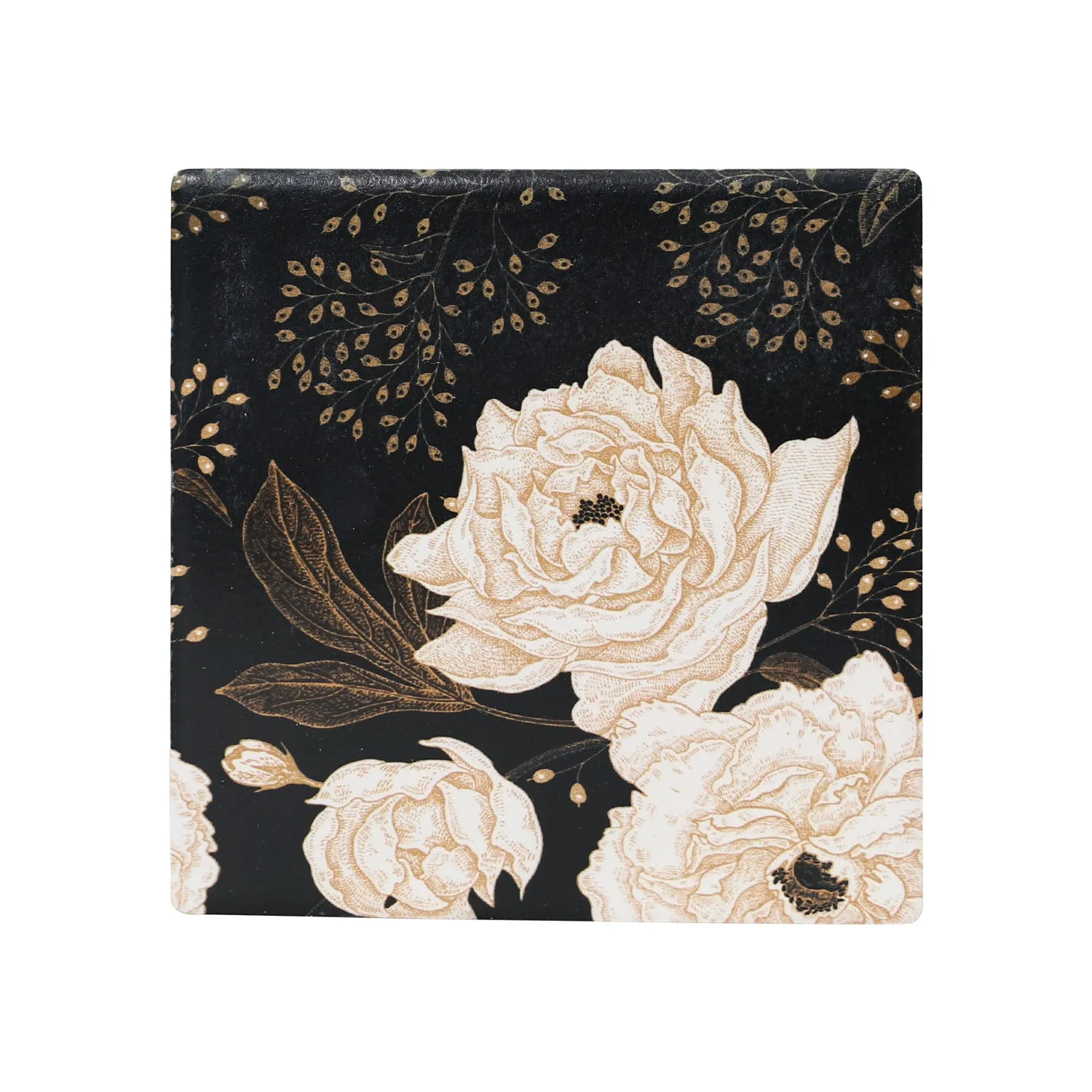 Splosh Full Bloom - Ceramic Coaster Dark Gold