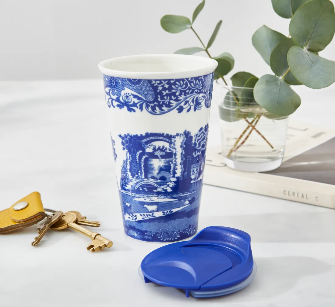 Spode Blue Italian Travel Mug - 8oz