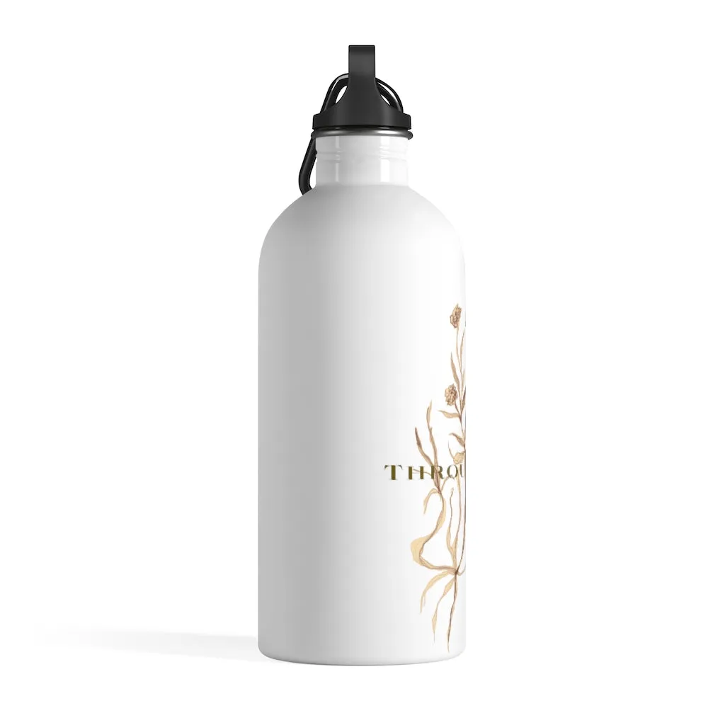 Stainless Steel Water Bottle Hot or Cold Bottle Carrier Christian Store Minimalist Line Art Home Office Through Love