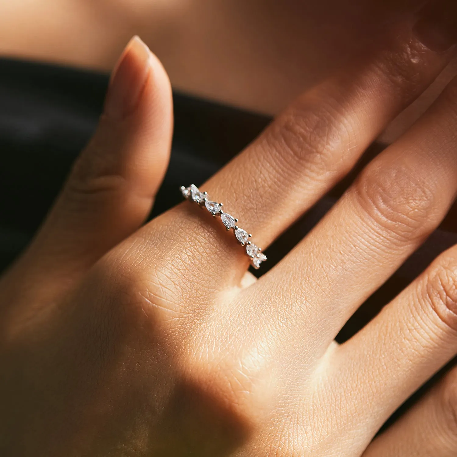 Sterling Silver Heart-shaped Zircon Ring