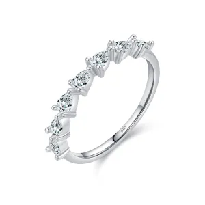 Sterling Silver Heart-shaped Zircon Ring