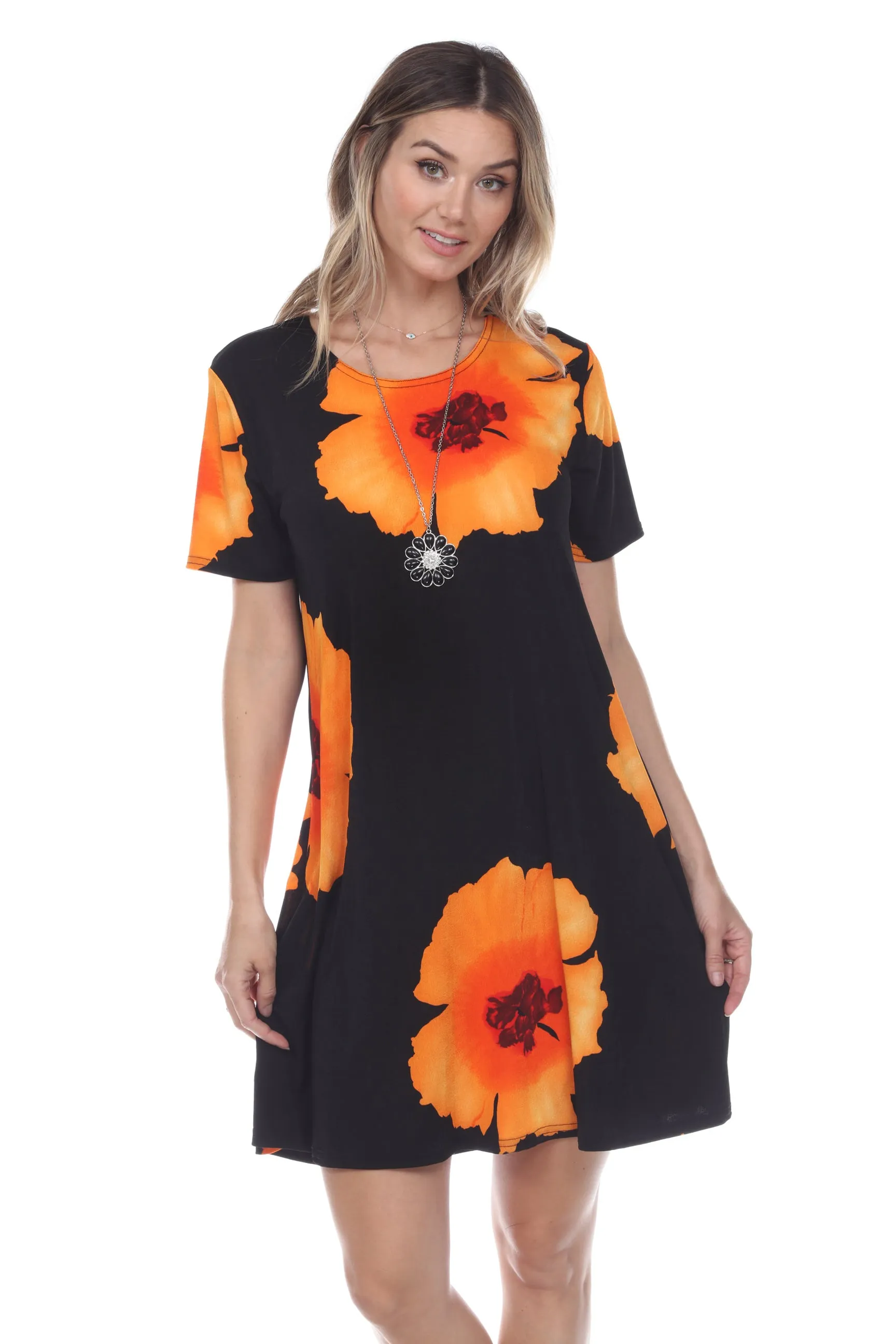 Stretchy Missy Dress Short Sleeve Print-7004BN-SRP1-W113
