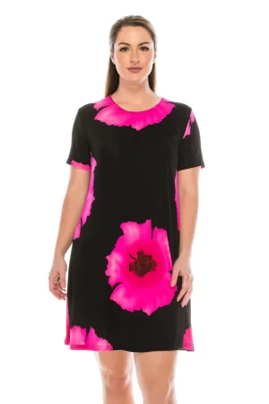 Stretchy Missy Dress Short Sleeve Print-7004BN-SRP1-W113