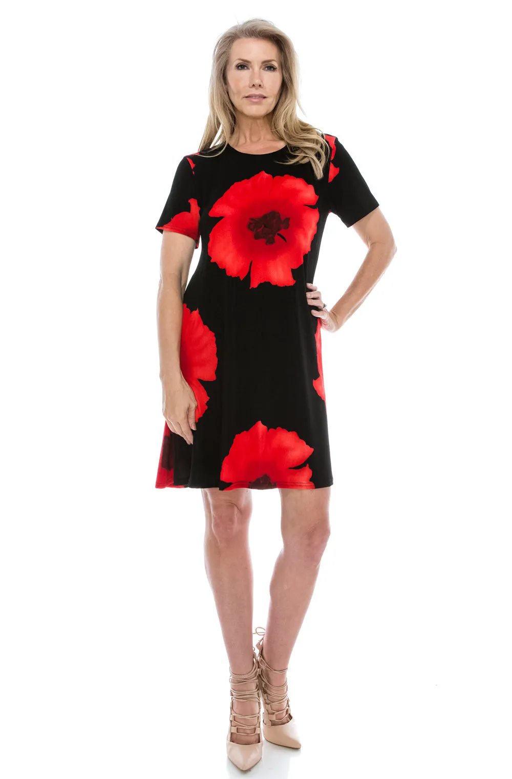 Stretchy Missy Dress Short Sleeve Print-7004BN-SRP1-W113