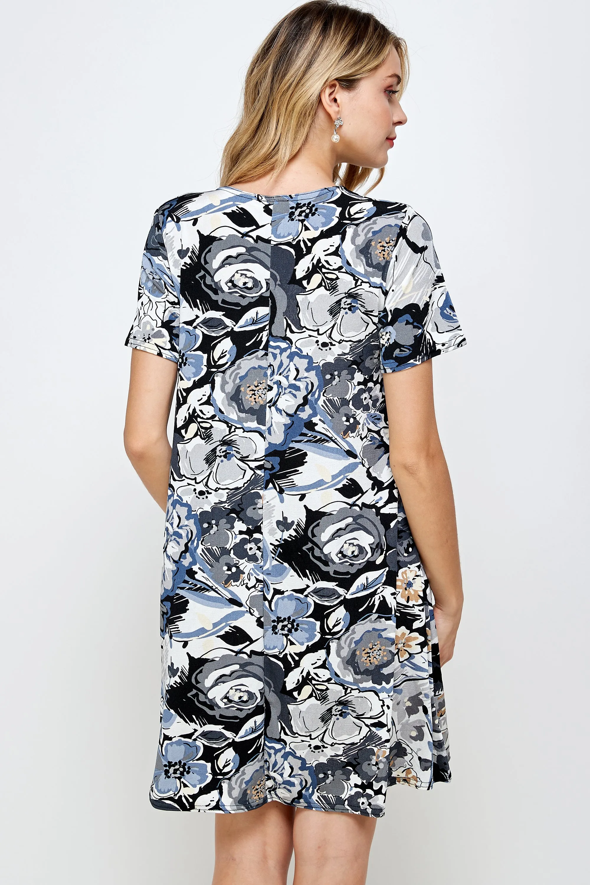 Stretchy Missy Dress Short Sleeve Print-7004BN-SRP1-W293