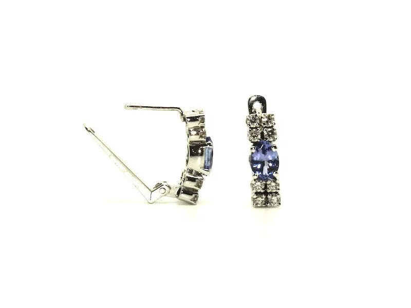 Tanzanite And Diamond Double Row Earring Ad No.0237
