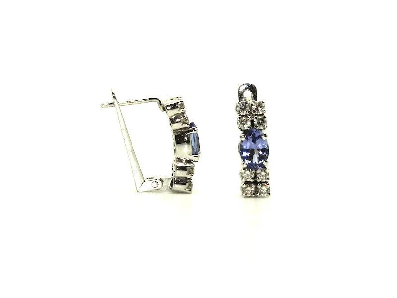 Tanzanite And Diamond Double Row Earring Ad No.0237