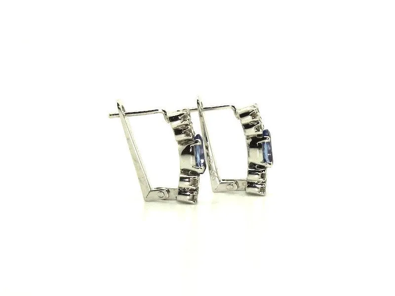 Tanzanite And Diamond Double Row Earring Ad No.0237