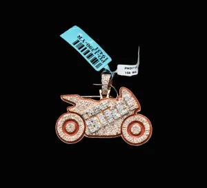 Think Bike! Pendant 10K Yellow Gold With Diamond 2,12ct / 9gr