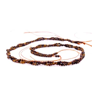 Tiger's Eye 2mm Faceted Round Bead Strand