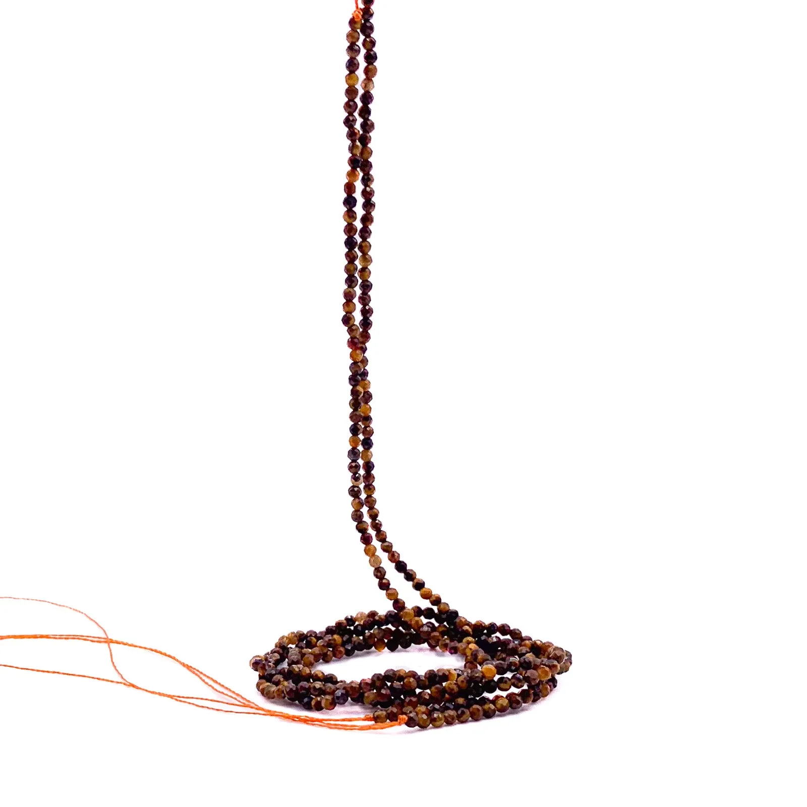 Tiger's Eye 2mm Faceted Round Bead Strand