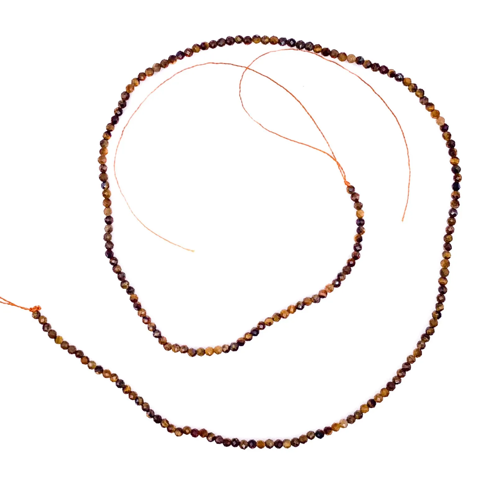 Tiger's Eye 2mm Faceted Round Bead Strand
