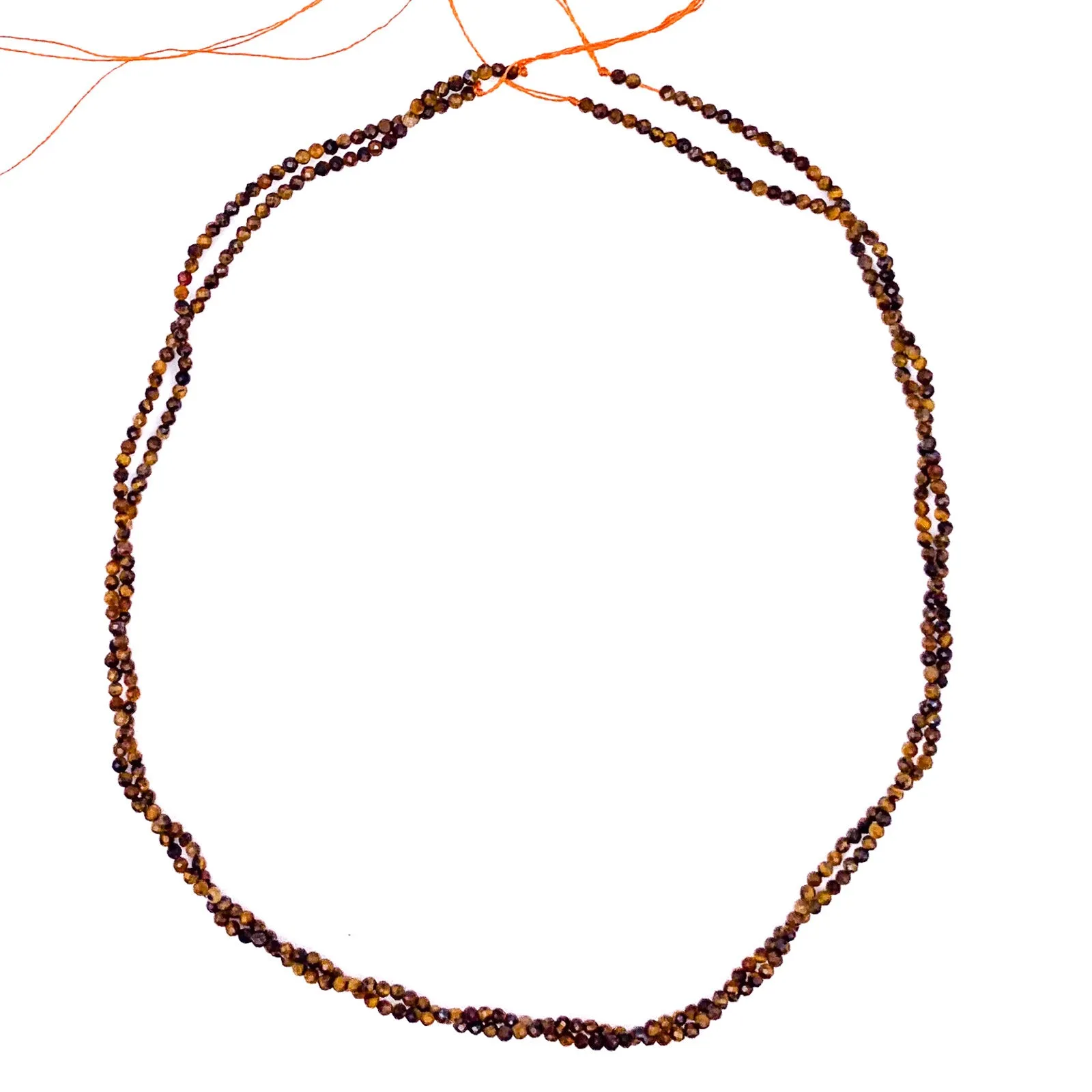 Tiger's Eye 2mm Faceted Round Bead Strand