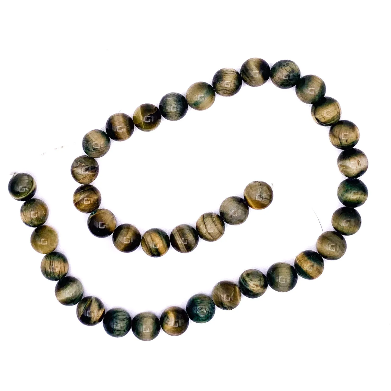 Tiger’s Eye Golden Blue 10.5mm Smooth Rounds Bead Strand