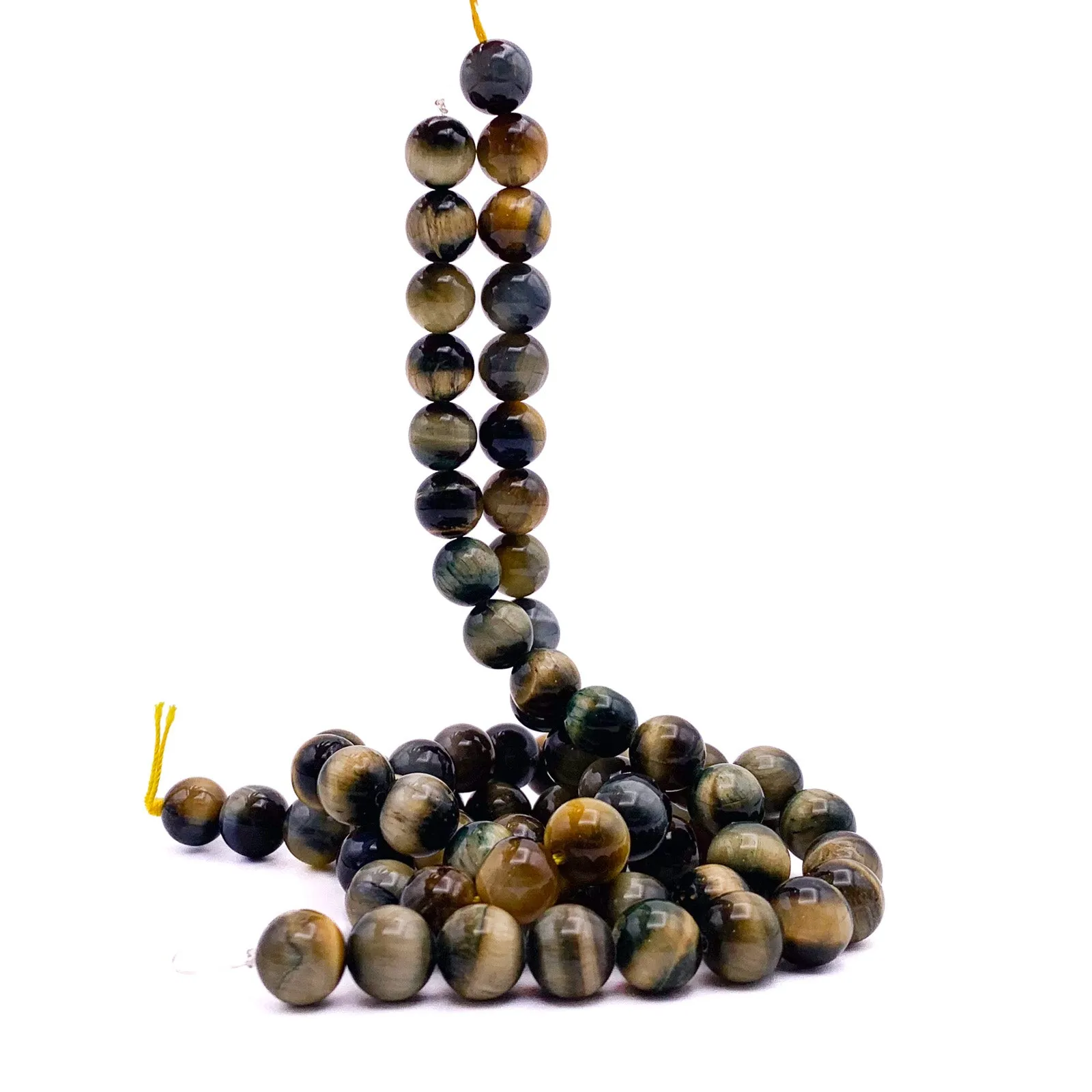Tiger’s Eye Golden Blue 10.5mm Smooth Rounds Bead Strand