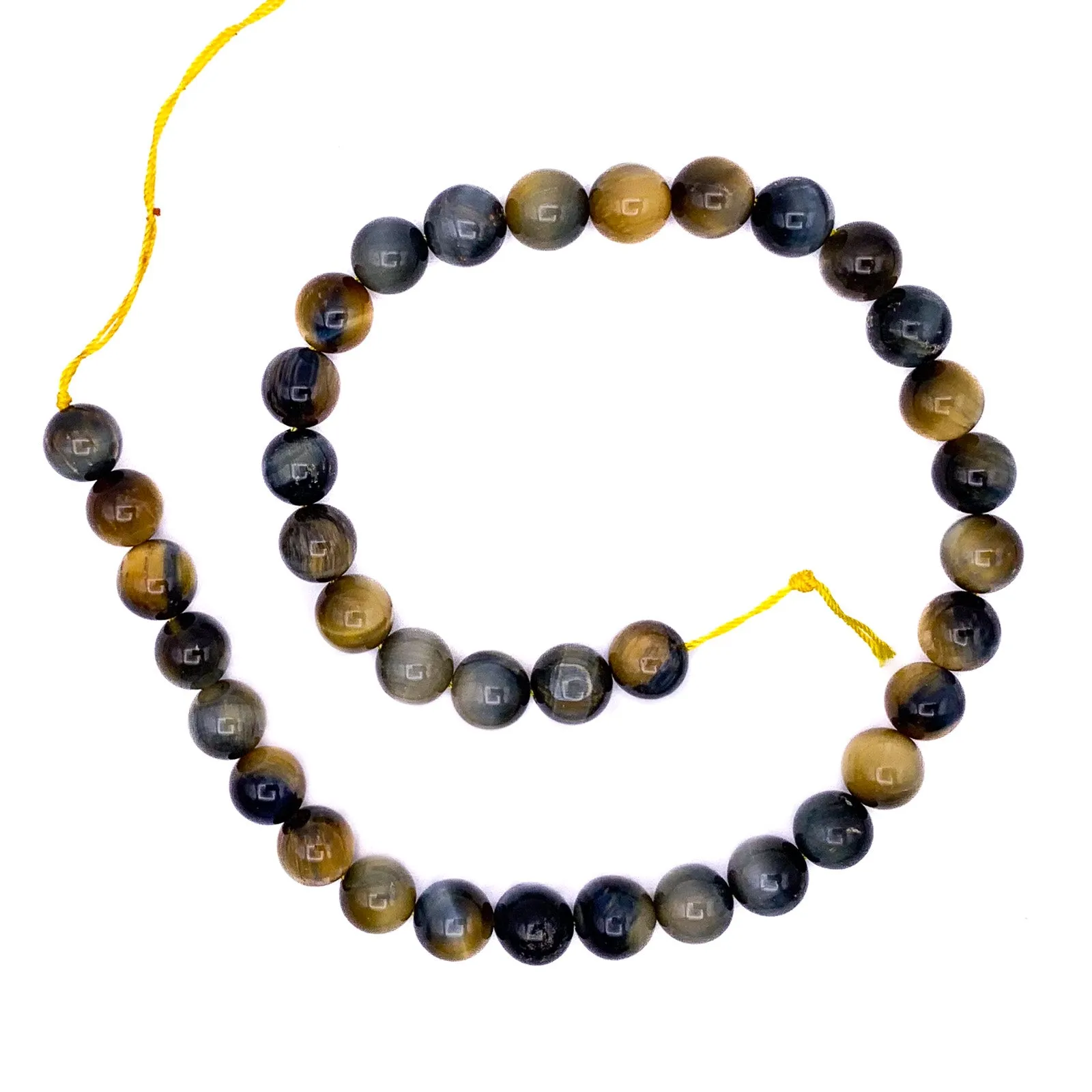 Tiger’s Eye Golden Blue 10.5mm Smooth Rounds Bead Strand