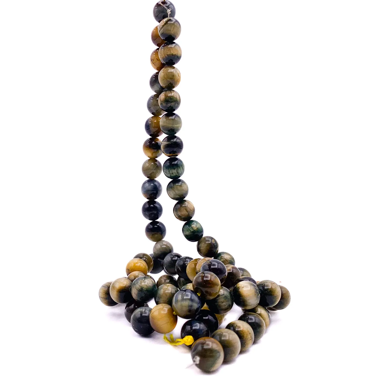 Tiger’s Eye Golden Blue 10.5mm Smooth Rounds Bead Strand