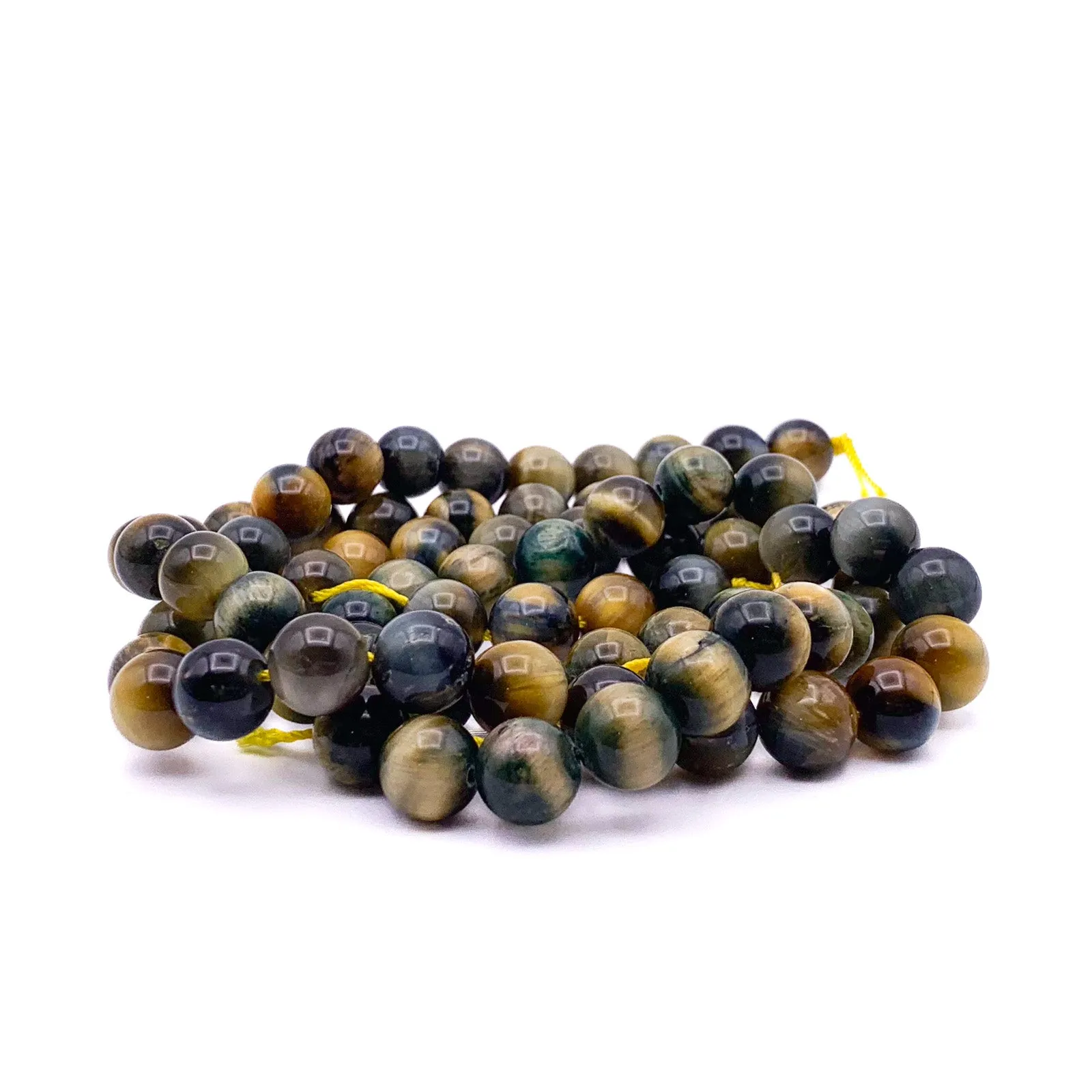 Tiger’s Eye Golden Blue 10.5mm Smooth Rounds Bead Strand