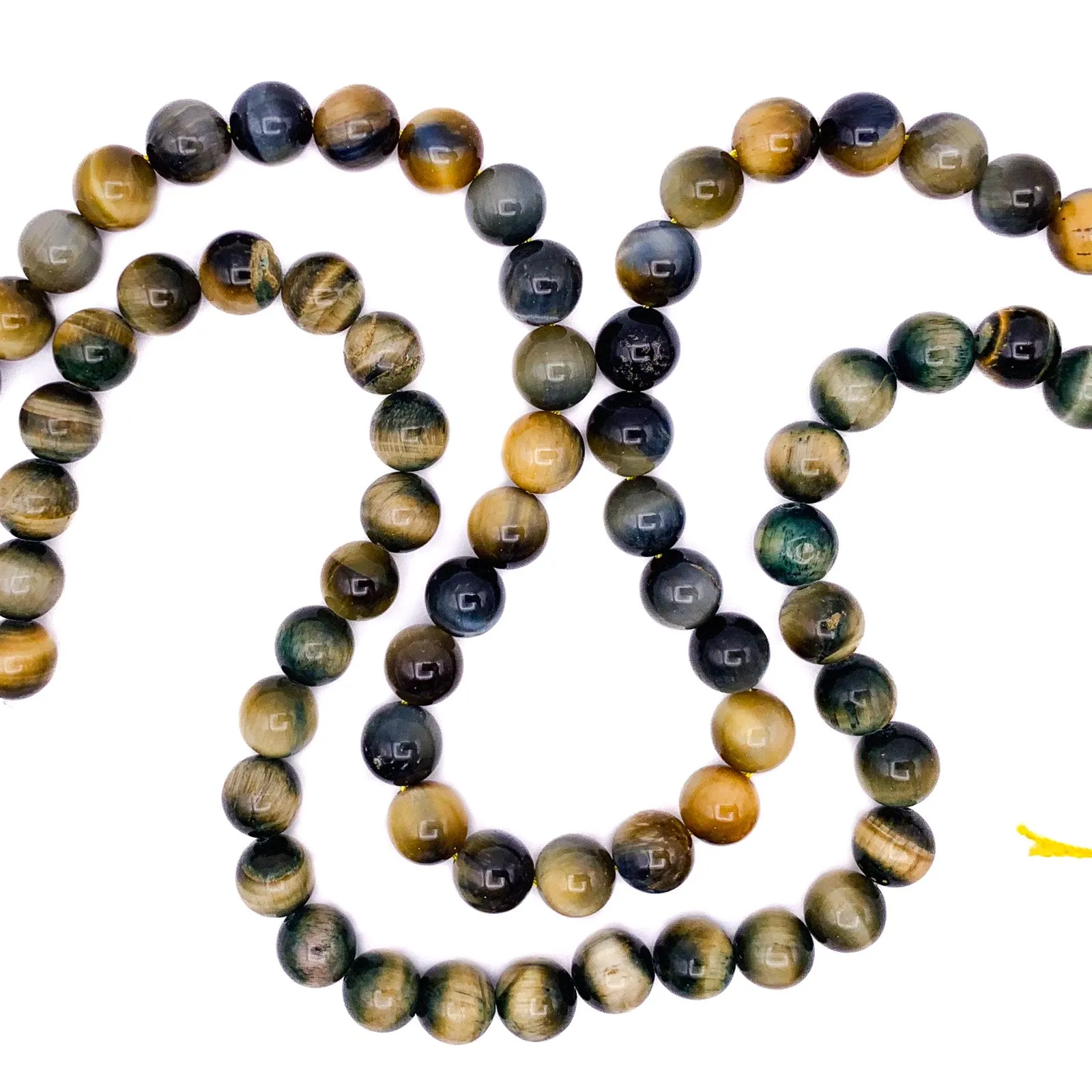 Tiger’s Eye Golden Blue 10.5mm Smooth Rounds Bead Strand