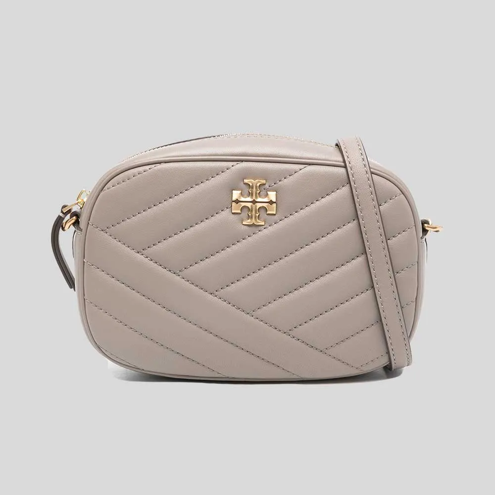 TORY BURCH Kira Chevron Camera Bag Gray Heron 90450