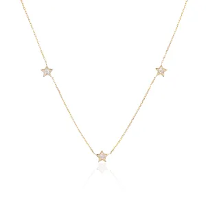 Triple Stars Diamond Necklace