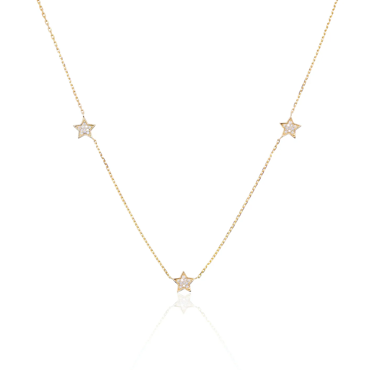 Triple Stars Diamond Necklace