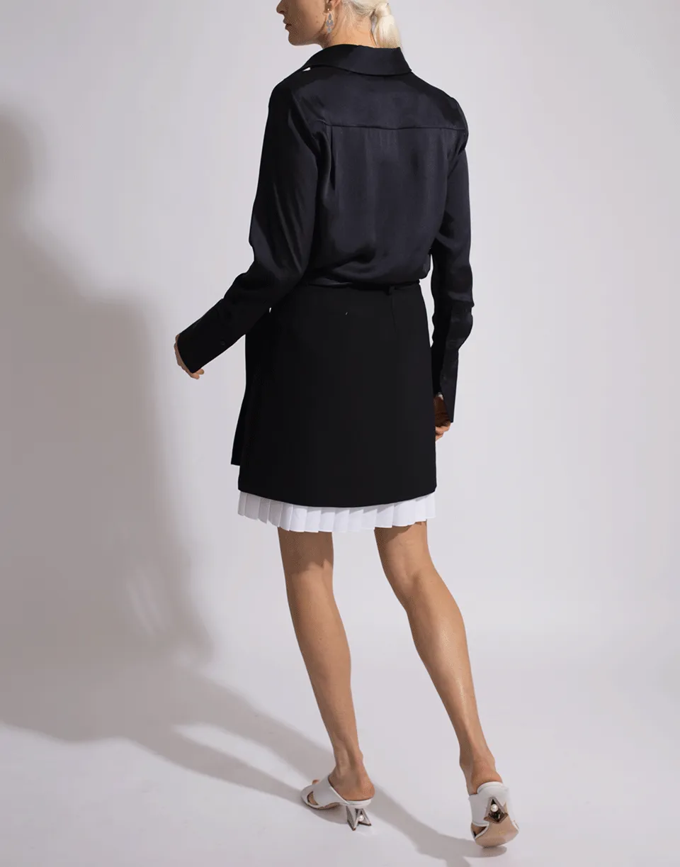 Tuck Sleeve Button Up Blouse