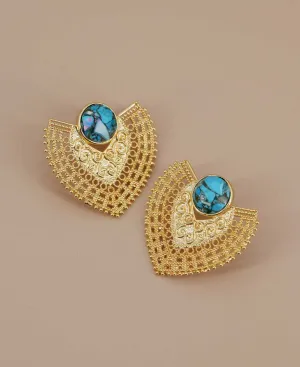 Turquoise Petal Earrings