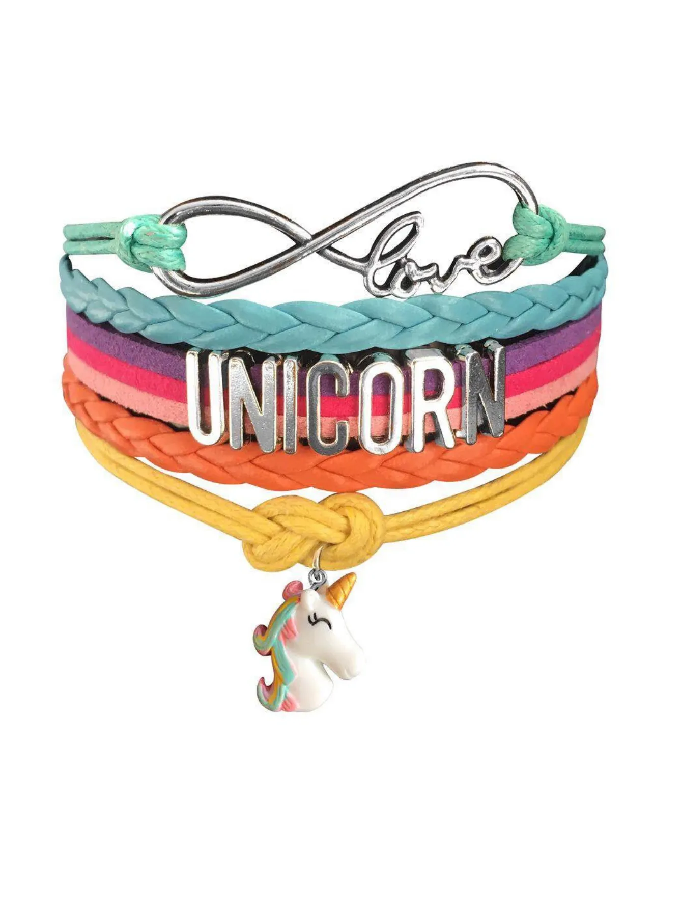 Unicorn Gifts for Girls - Unicorn Drawstring Backpack/Makeup Bag/Bracelet/Necklace/Hair Ties/Keychain/Sticker (White Rose 2)