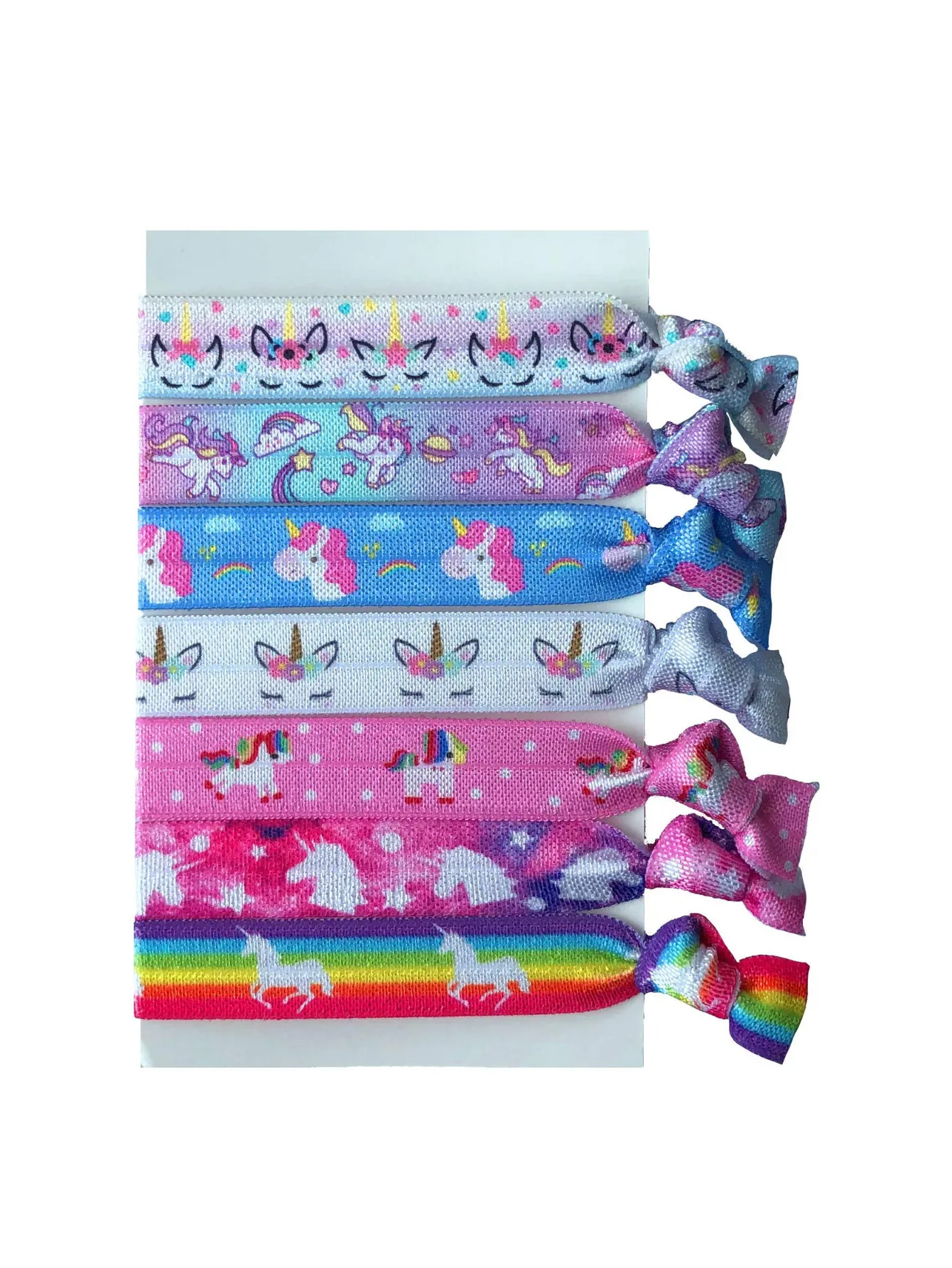 Unicorn Gifts for Girls - Unicorn Drawstring Backpack/Makeup Bag/Bracelet/Necklace/Hair Ties/Keychain/Sticker (White Rose 2)
