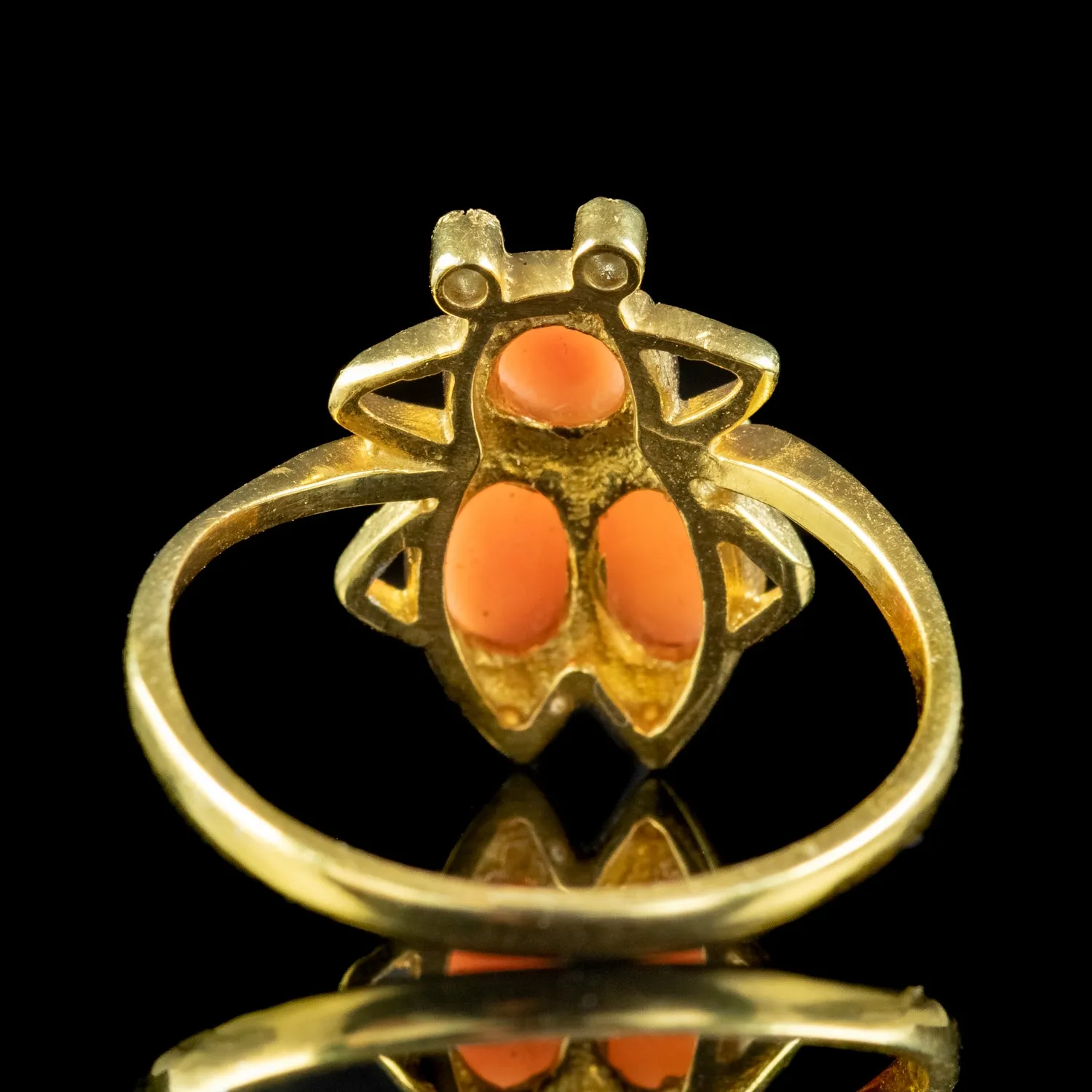 Victorian Style Coral Insect Ring