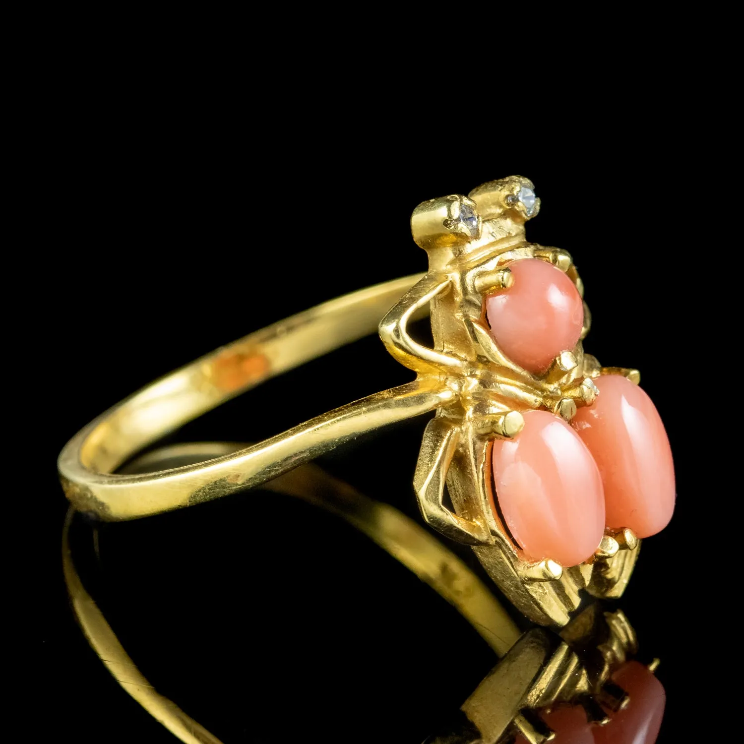 Victorian Style Coral Insect Ring