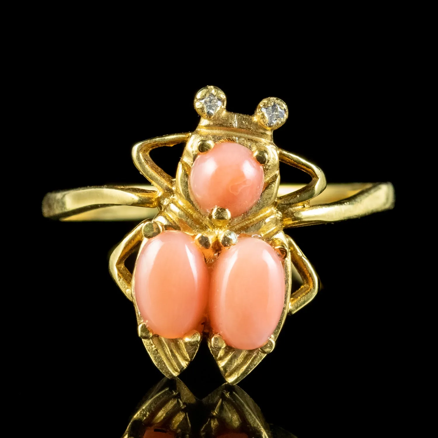 Victorian Style Coral Insect Ring