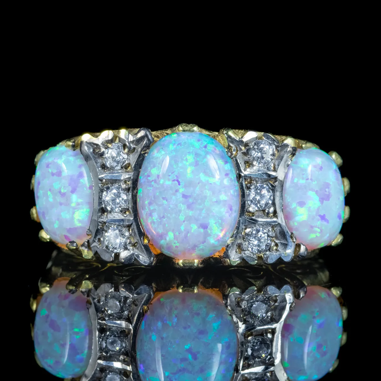 Victorian Style Opal CZ Statement Ring