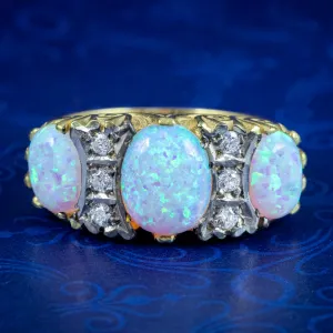 Victorian Style Opal CZ Statement Ring