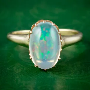 Vintage Jelly Opal Solitaire Ring 3ct Opal
