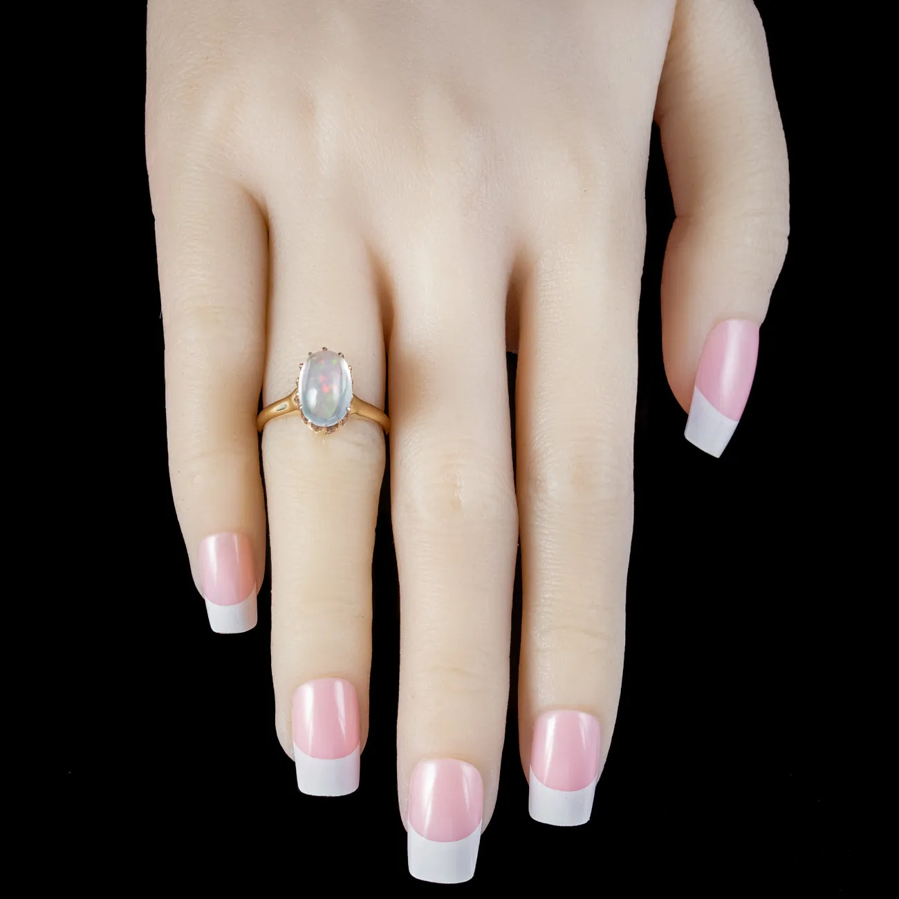 Vintage Jelly Opal Solitaire Ring 3ct Opal