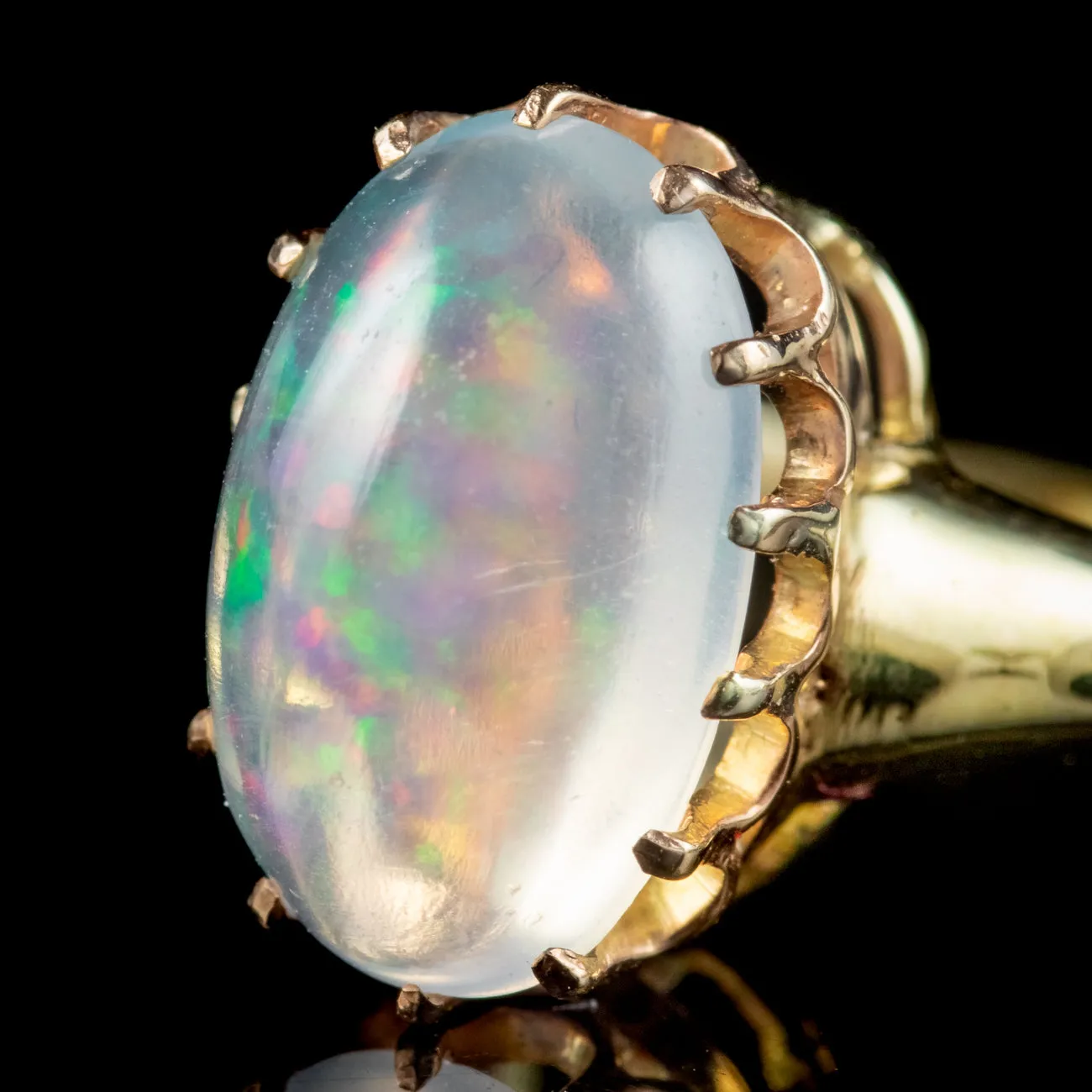 Vintage Jelly Opal Solitaire Ring 3ct Opal